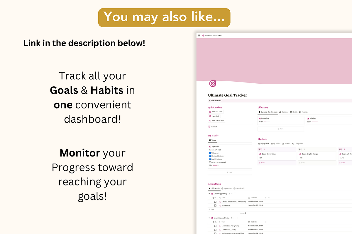 Habit Tracker, Notion Template, a Presentation Template by Planner 2 Success (Photo 6 of 9)