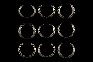 Vector gold award wreaths, laurel