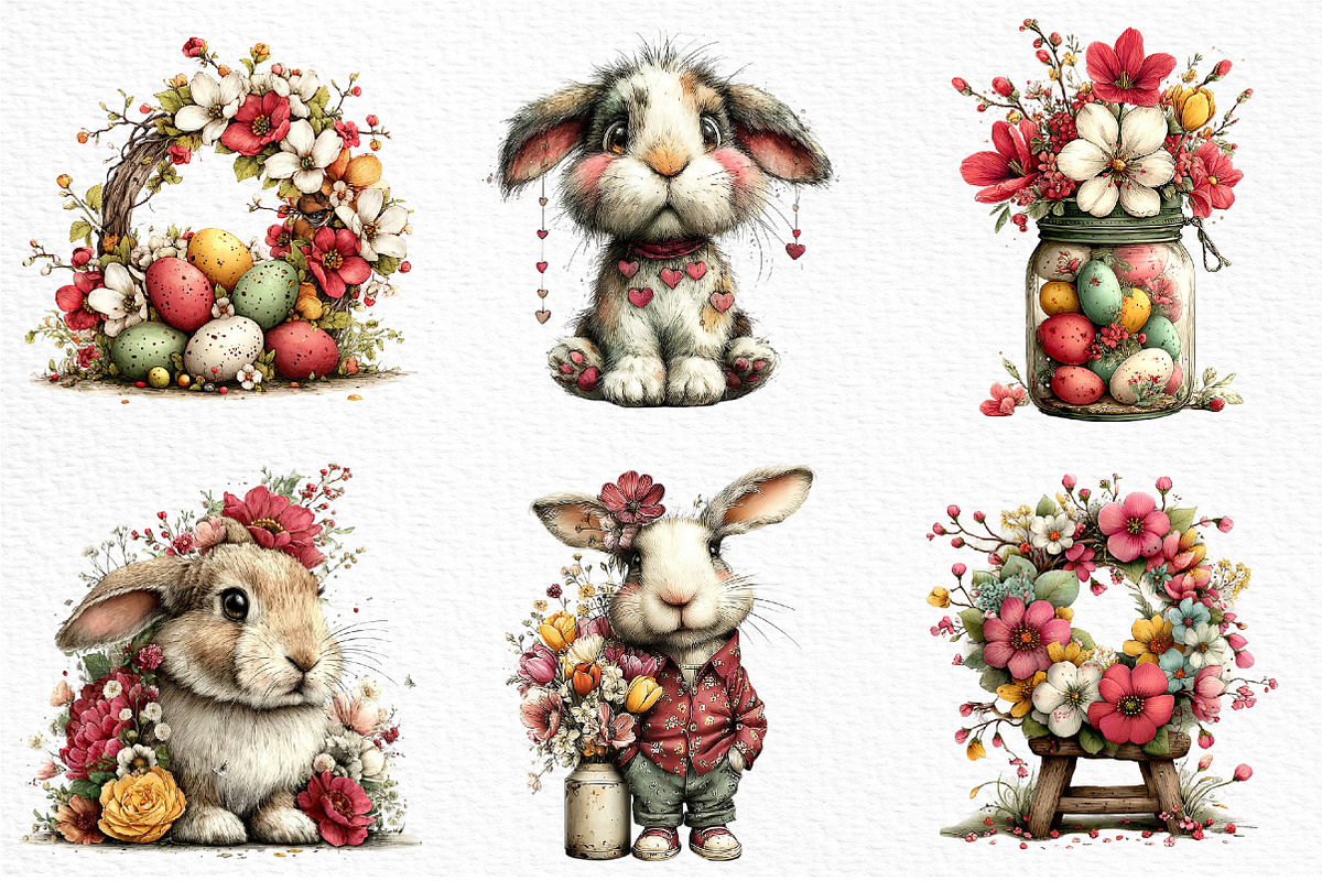 Farmhouse Easter Decor Clipart, an Illustration by Craft Nest (Photo 3 of 11)