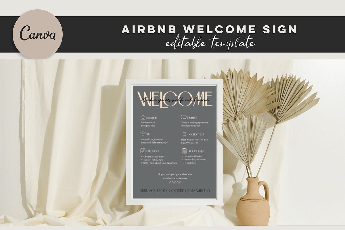Welcome sign for Airbnb hosts Canva, a Presentation Template by Design House (Photo 2 of 7)