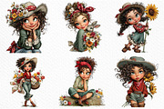 Whimsical Spring Western Girl Clipar, an Illustration by Craft Nest (Thumbnail 4 of 12)