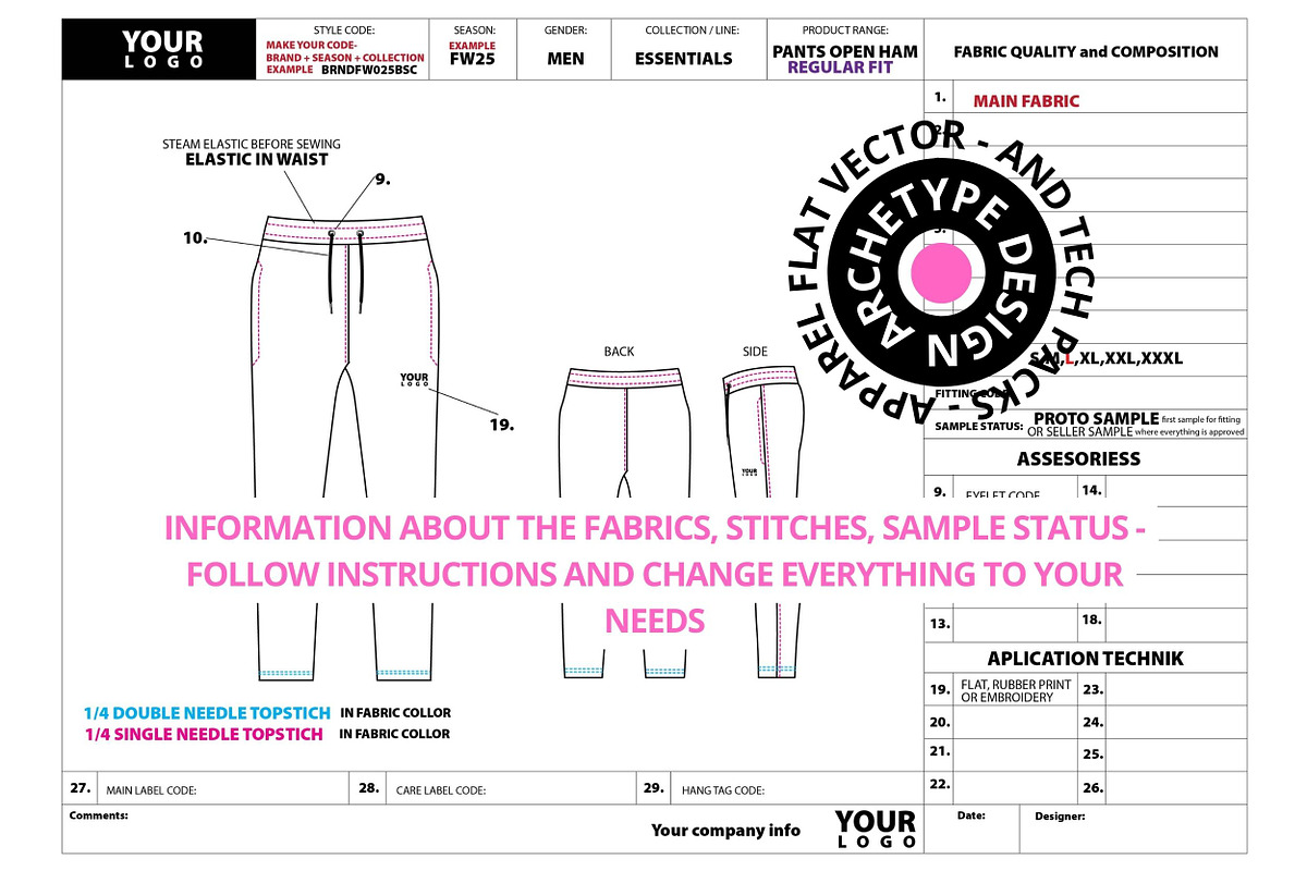 Complete Teck Pack - Men Sweatpants, a Bottom Mockup by Archetype Design (Photo 2 of 8)