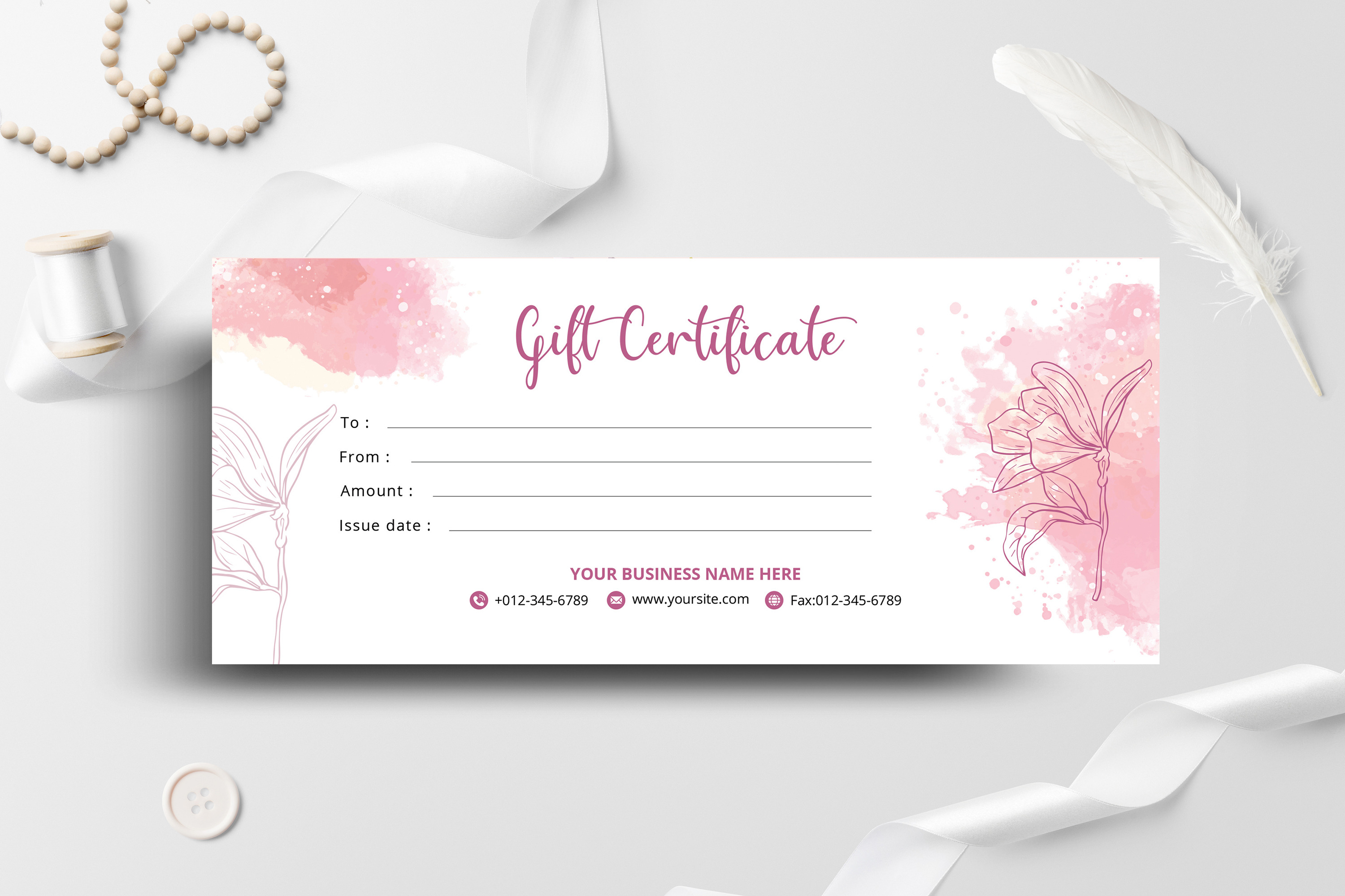 Gift Certificate Template, a Stationery Template by Ultimate Template Shop