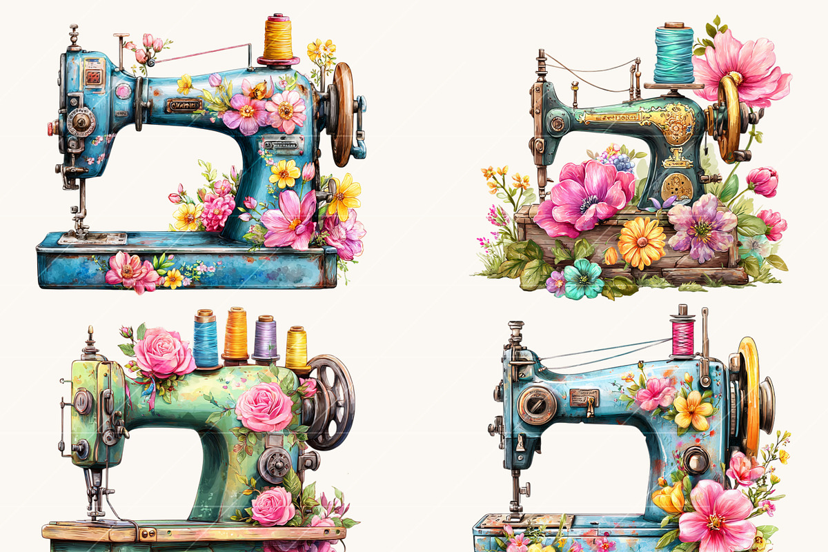 Watercolor Sewing Clipart Bundle, an Object Illustration by BusyDaydesign (Photo 5 of 8)