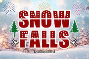 Snow Falls Christmas Display Font, a Sans Serif Font by Sahira Studio (Thumbnail 1 of 4)