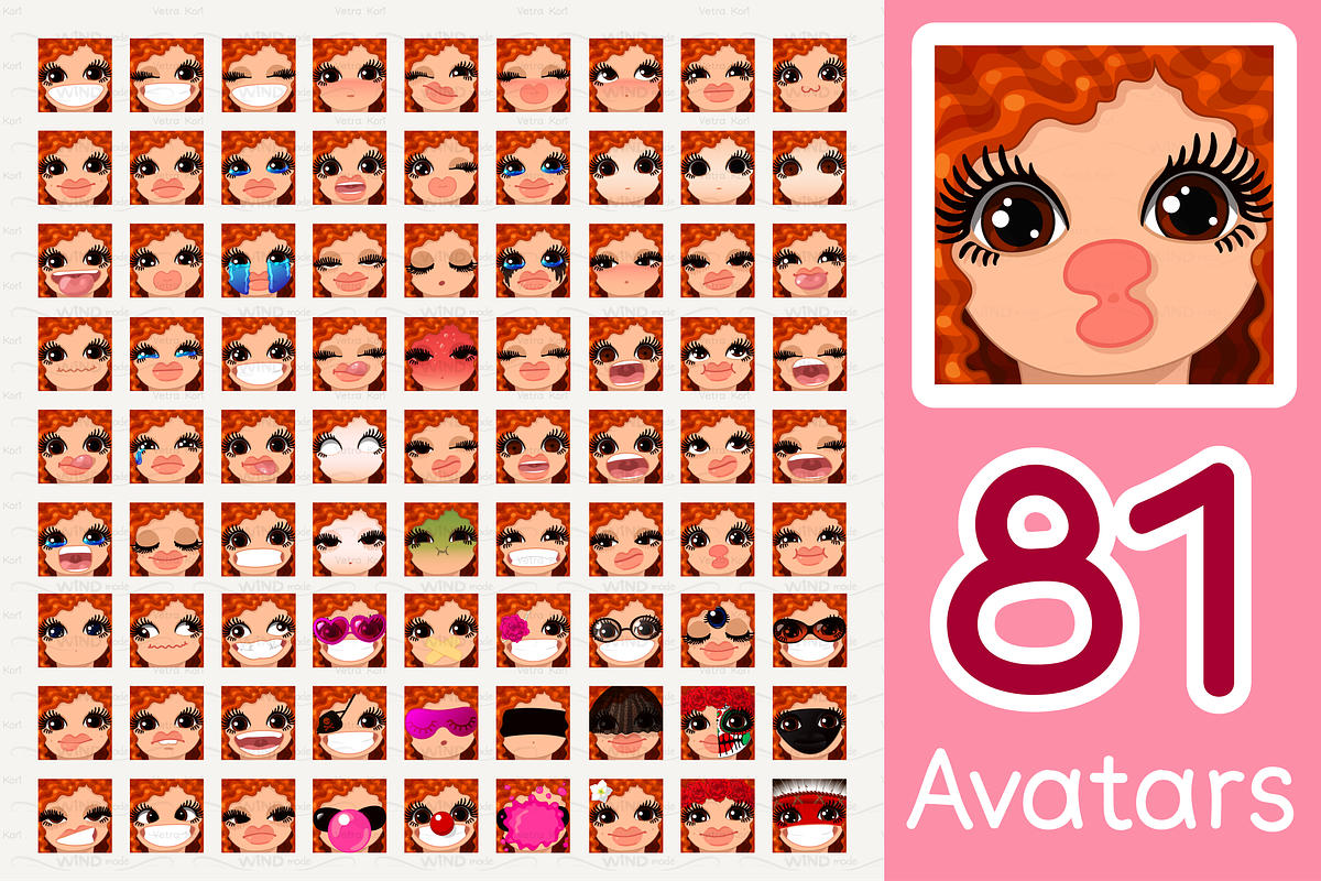 vector BIG avatars SET, a Templates & Theme by WINDmade (Photo 18 of 40)