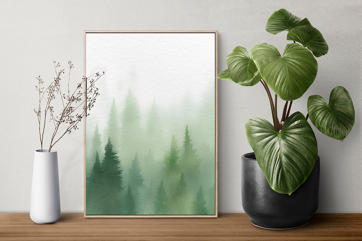 Foggy Forest Watercolor Set, an Illustration by AlineArtStore (Photo 10 of 13)