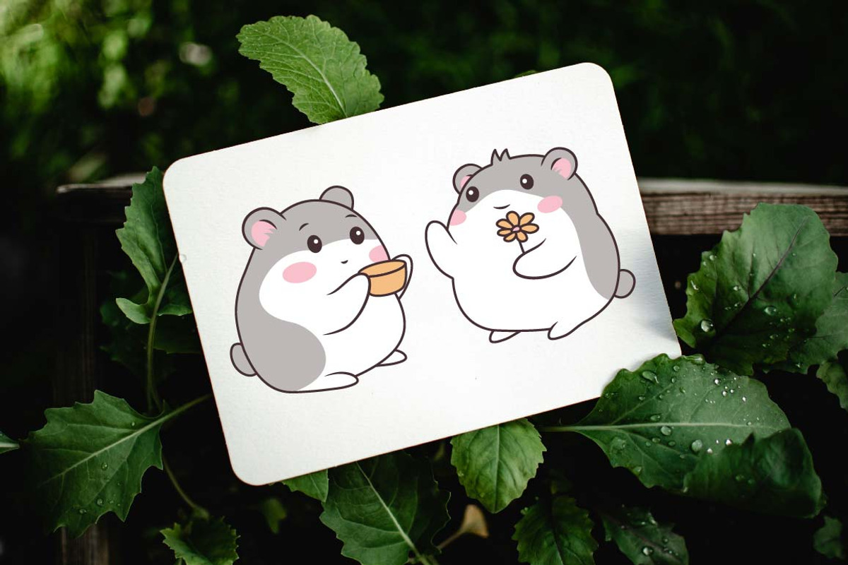14 Cute Grey Hamster Character, an Animal Illustration by jongcreative (Photo 3 of 6)