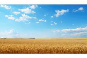 farm iowa corn blue sky ai generated, a Nature Photo by pikepicture