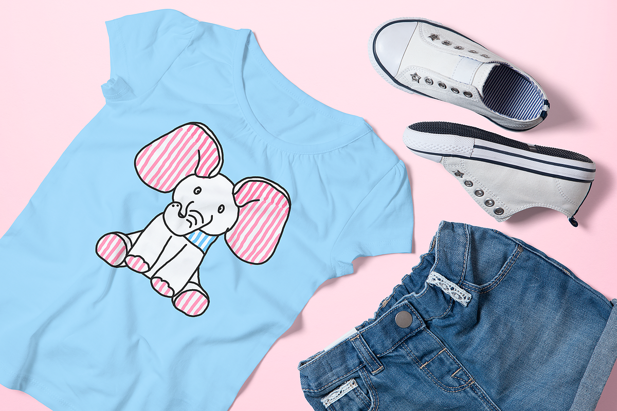 Girl's Crew Neck T-shirt Mock-up, a Shirt Mockup by Mint Pixels (Photo 6 of 6)
