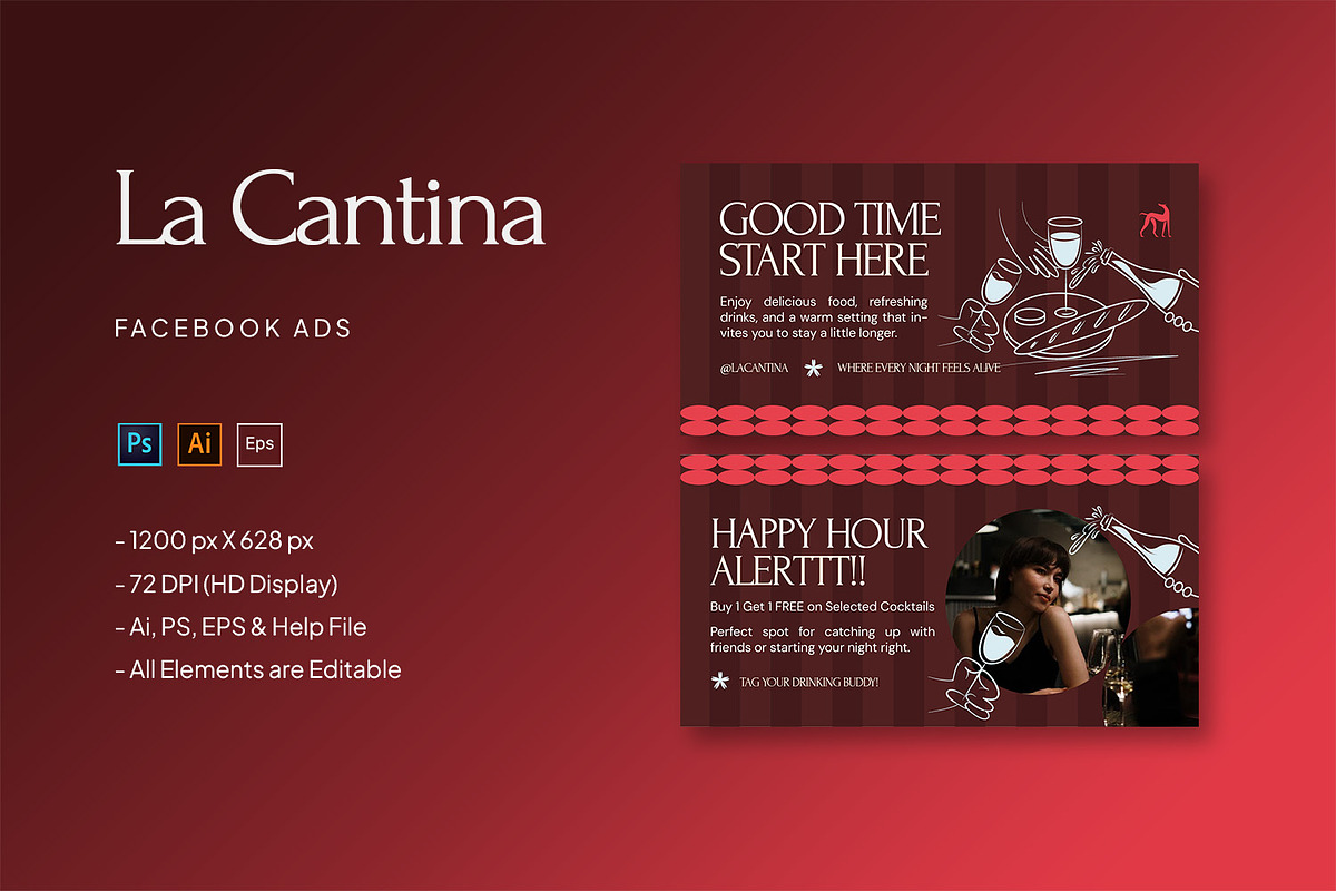 La Cantina - Facebook Ads, a Social Media Template by StreaksideStd (Photo 1 of 3)