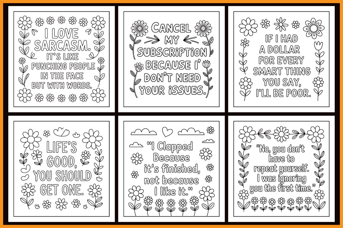 Sarcastic Quotes Coloring Book, an Object Graphic by protabsorkar11 (Photo 2 of 4)