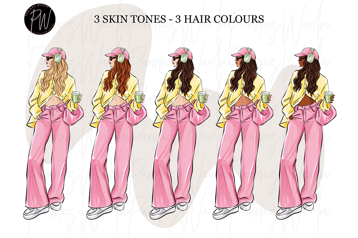 Fashion girls 60 clipart PNG, a Person Illustration by Parinaz Wadia Design (Photo 6 of 11)