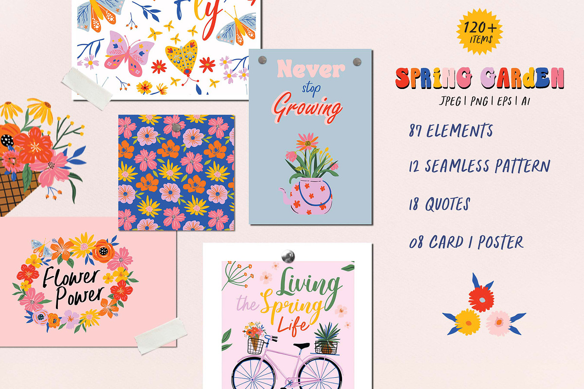 Spring Garden Pattern & Illustration, an Illustration by Essentially Nomadic (Photo 2 of 12)
