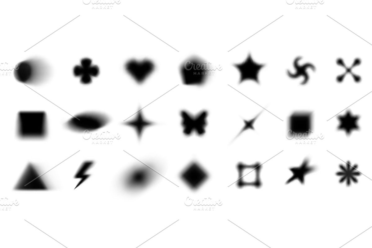 Y2K blurry black shapes. Grunge, an Object Illustration by winwin.art