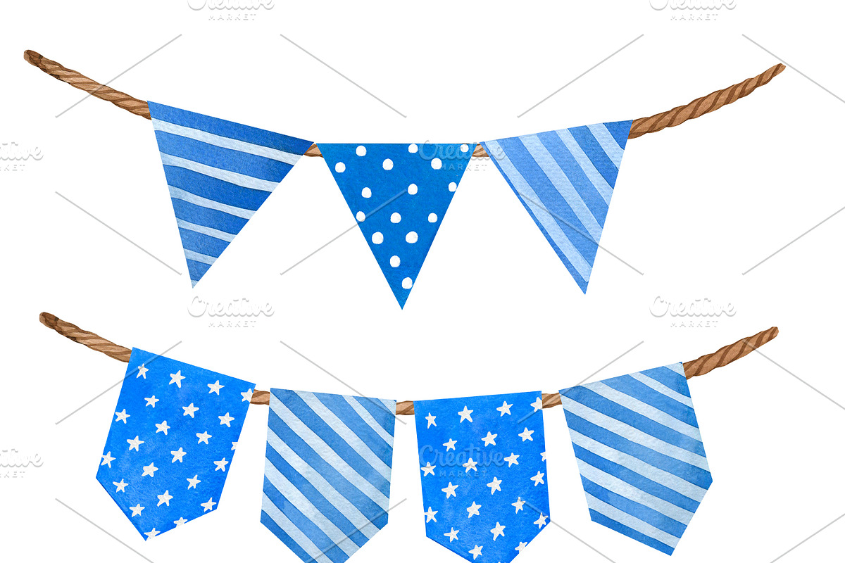 Watercolor Blue Birthday Party PNG, an Object Illustration by PatternPalette (Photo 6 of 6)