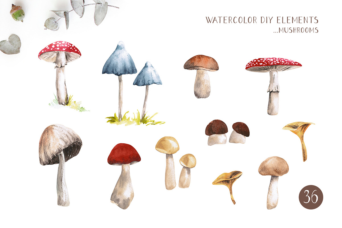 Watercolor autumn forest, a Seasonal Illustration by LeriaArt watercolor (Photo 4 of 9)