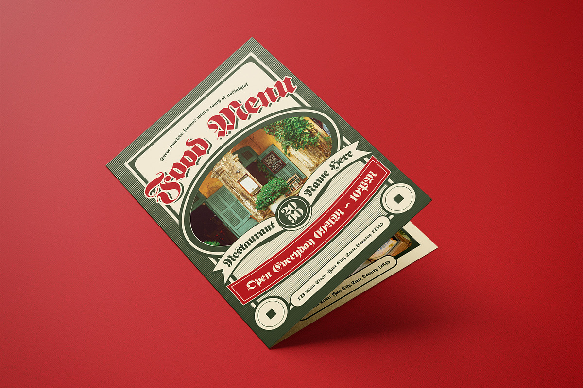 Green Beige Food Menu Bifold, a Brochure Template by graphicook (Photo 1 of 3)
