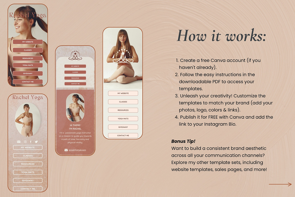 Wellness Links Page - Canva, a Landing Page Template by Unalome Design Studio (Photo 3 of 4)