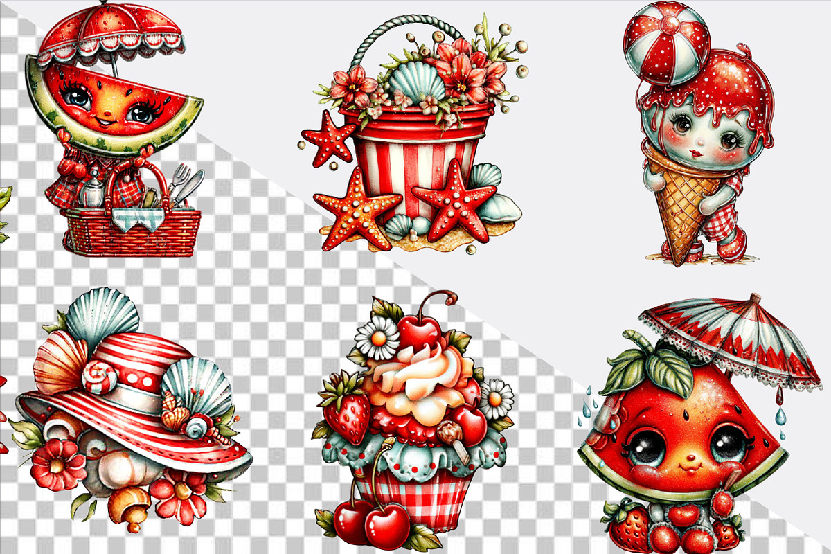 Whimsical Summer Clipart Bundle., an Illustration by SVGArt (Photo 5 of 9)
