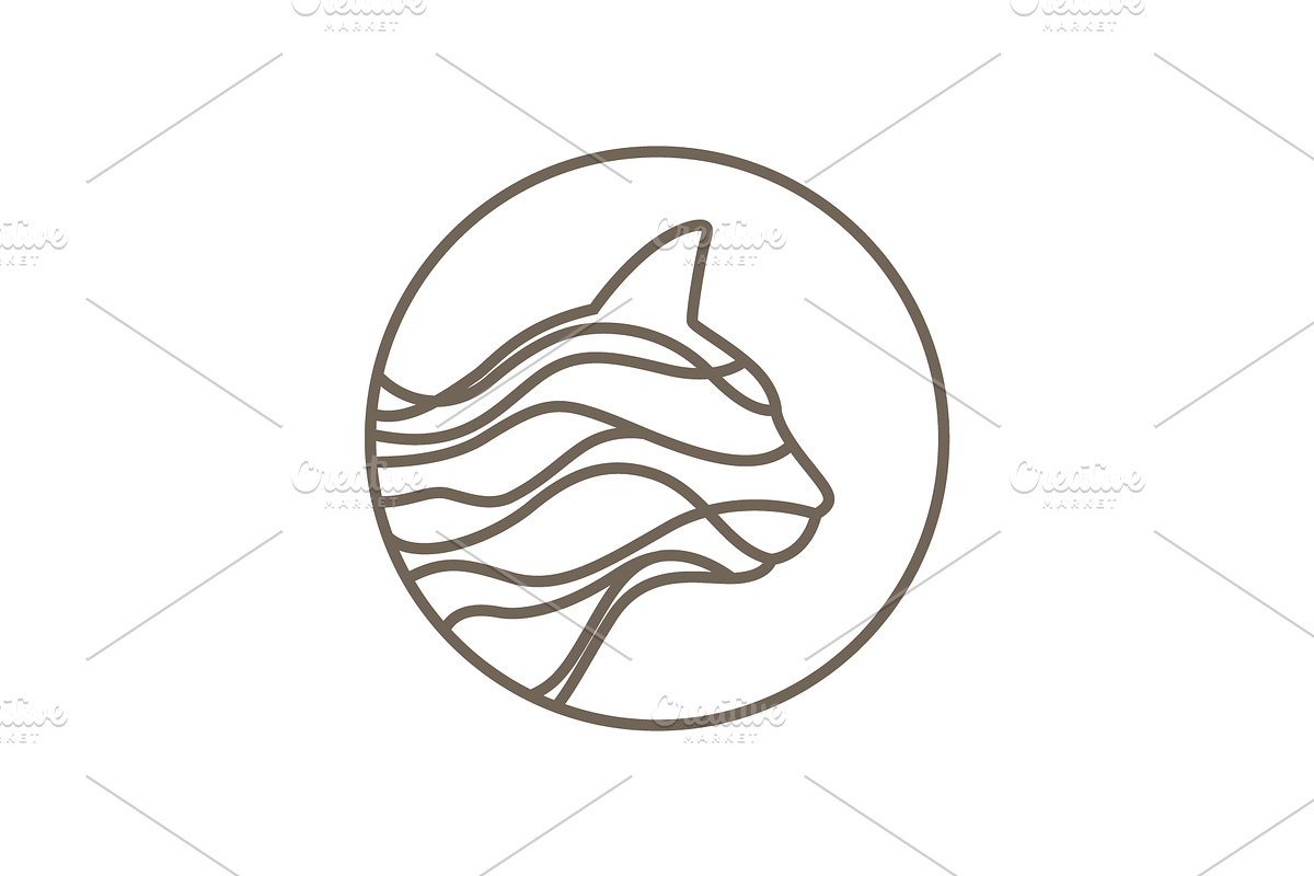 cat head with circle animal logo, a Branding & Logo Template by devastd