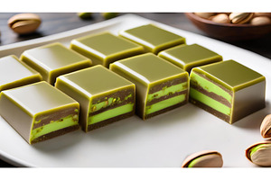 Pistachio-filled chocolate pieces, a Food & Drink Photo by Igor Tichonow