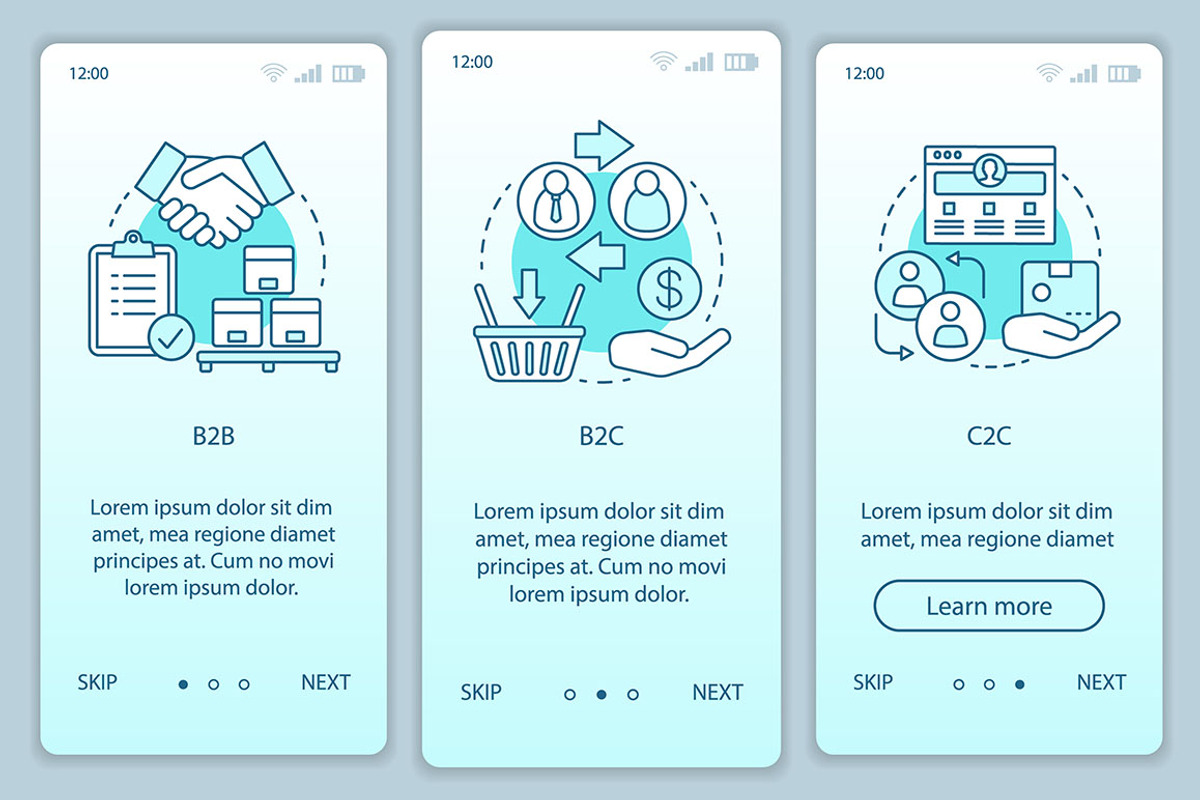 Business models mobile app pages, a Templates & Theme by IMG Visuals