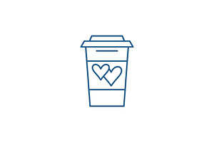 Drink Of Lovers Line Icon Concept