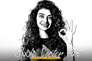 B&W Vector Art - Photo Effect, a Layer Style Add-On by Vatdesign