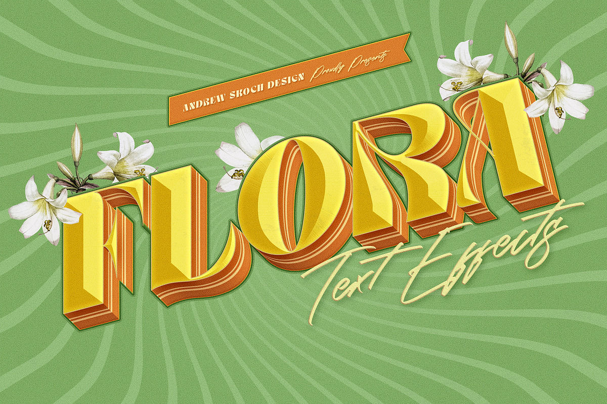 Floral Text Effects, a Layer Style Add-On by Andrew Skoch Design (Photo 7 of 10)
