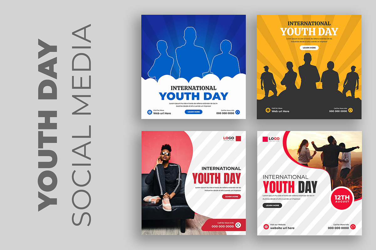 Youth Day Social Media Post, a Social Media Template by nandinigraphics