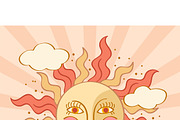 Retro Hand Drawn Sun, a Seasonal Illustration by MISS CHATZ (Thumbnail 3 of 3)