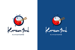 Korean Food Logo Designs Concept