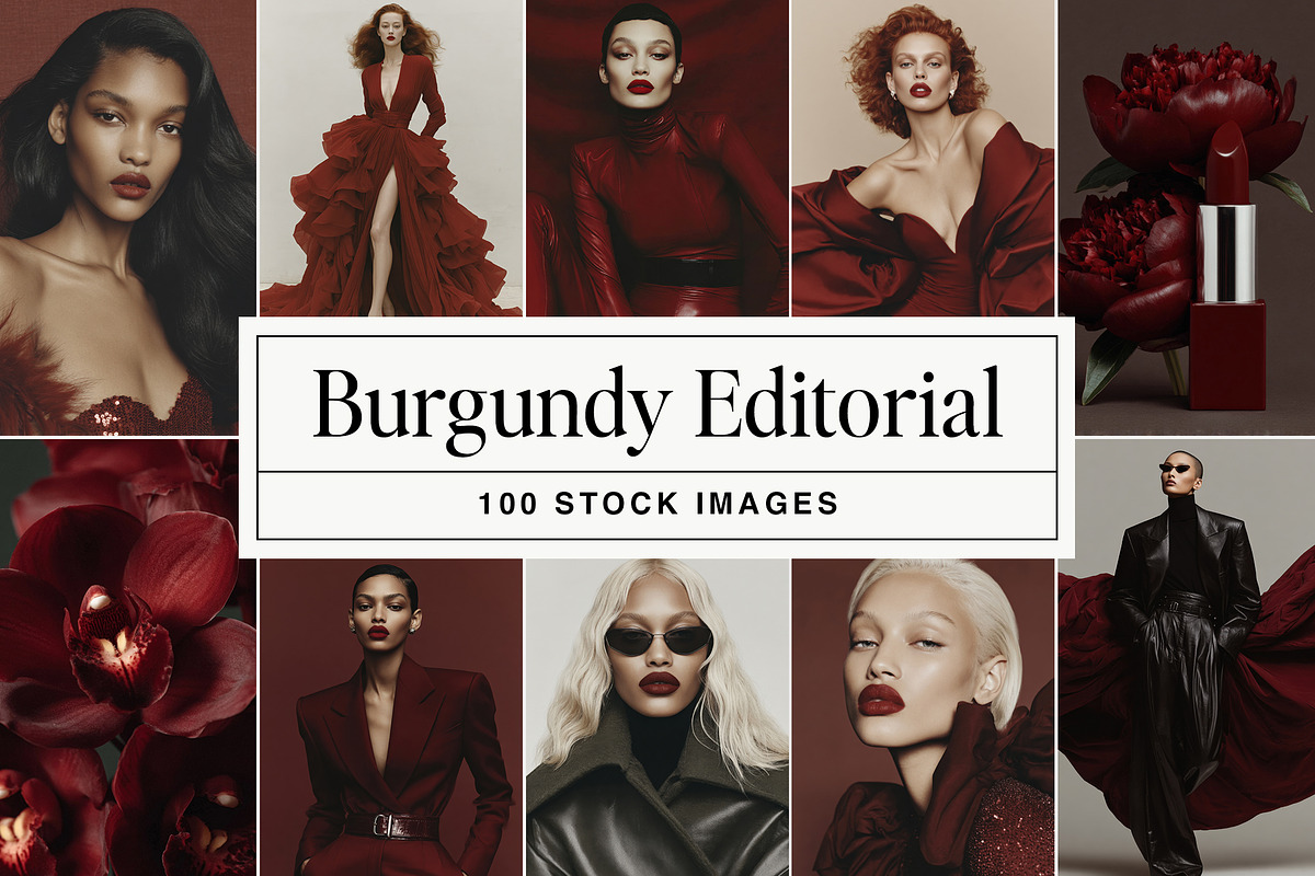 Burgundy Editorial Stock Images, a Beauty & Fashion Photo by Studio Loire (Photo 1 of 11)