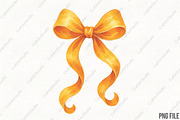 Orange Preppy Brushstroke Bow PNG, an Illustration by CraftArtStudio (Thumbnail 1 of 4)