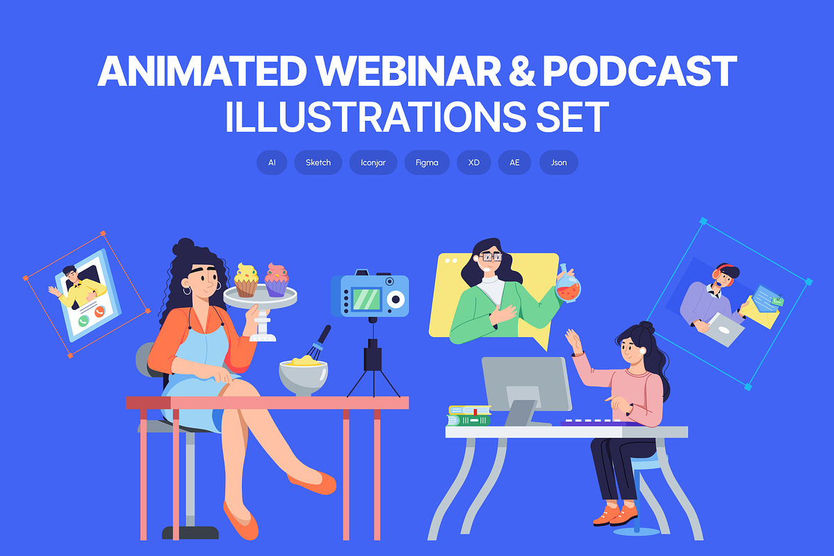 Animated Webinar and Podcast, a Person Illustration by Prosymbols (Photo 1 of 11)