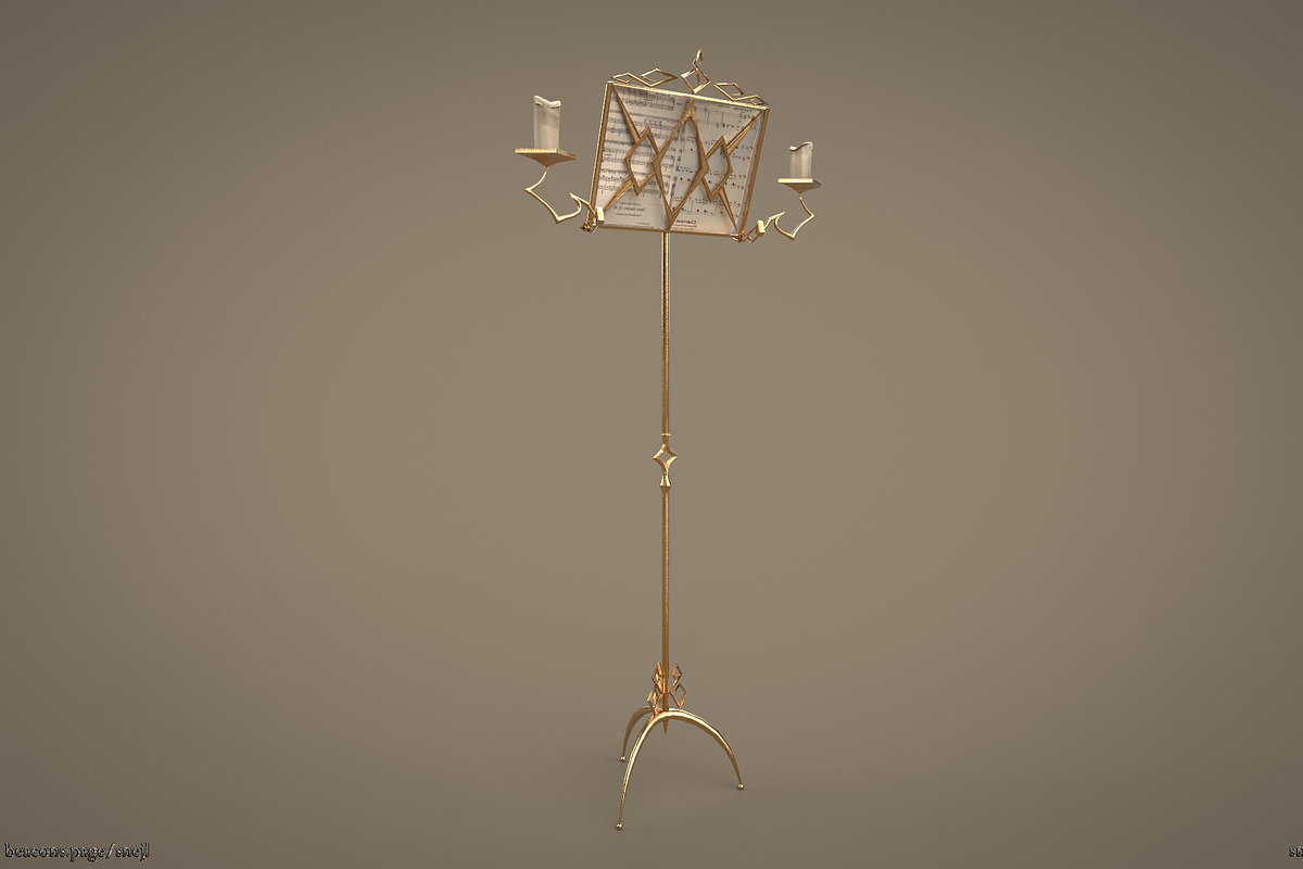 Vintage music stand, a Furniture 3D Model by Snji | 3D Models (Photo 10 of 12)