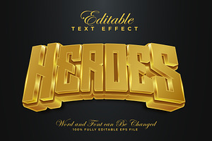 Heroes 3D Gold Text Effect | Vector, a Layer Style Add-On by padilah_a