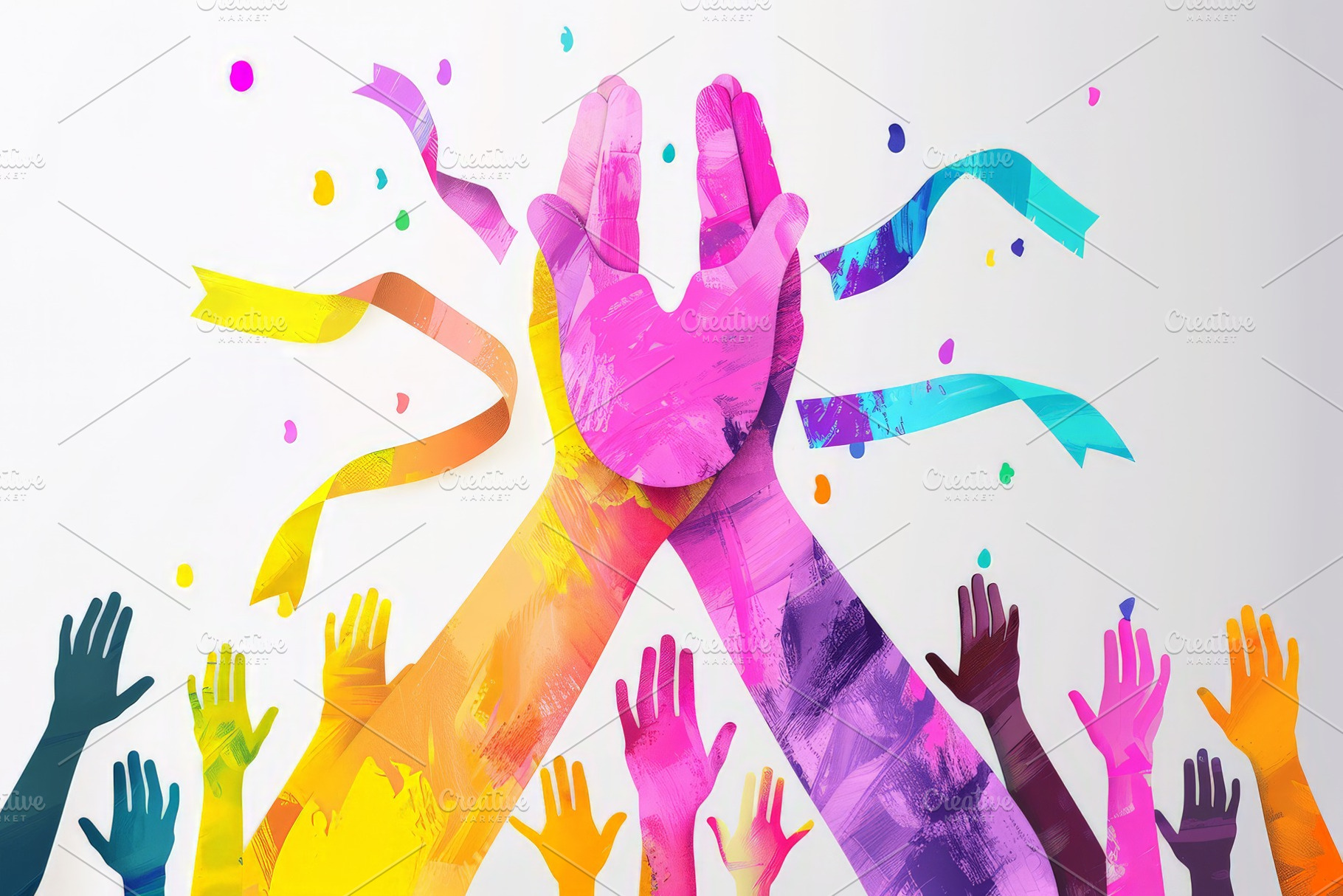 Awareness ribbon and hands illustrat, a Background Photo by Pixeness