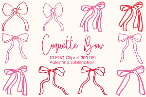 Coquette Bow Valentine Clip Art