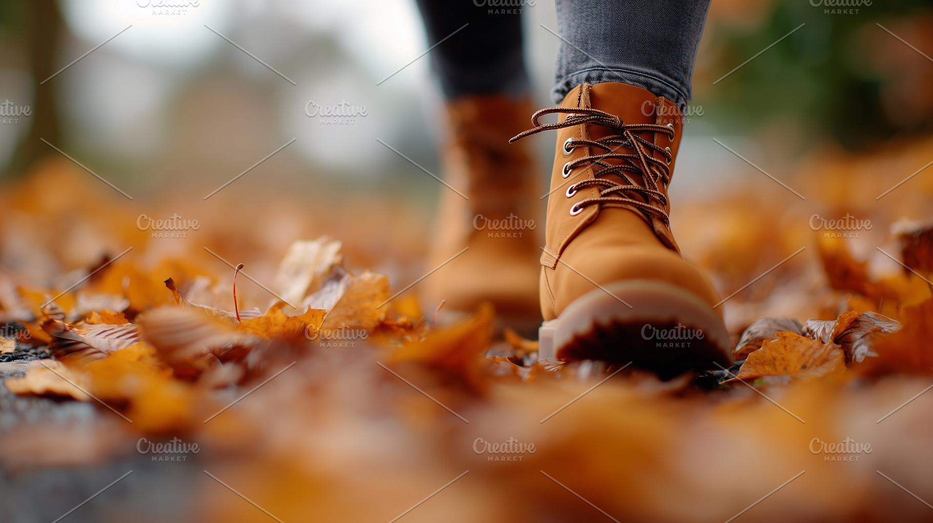 Close up of woman walking in autumn, a Nature Photo by MistyDay