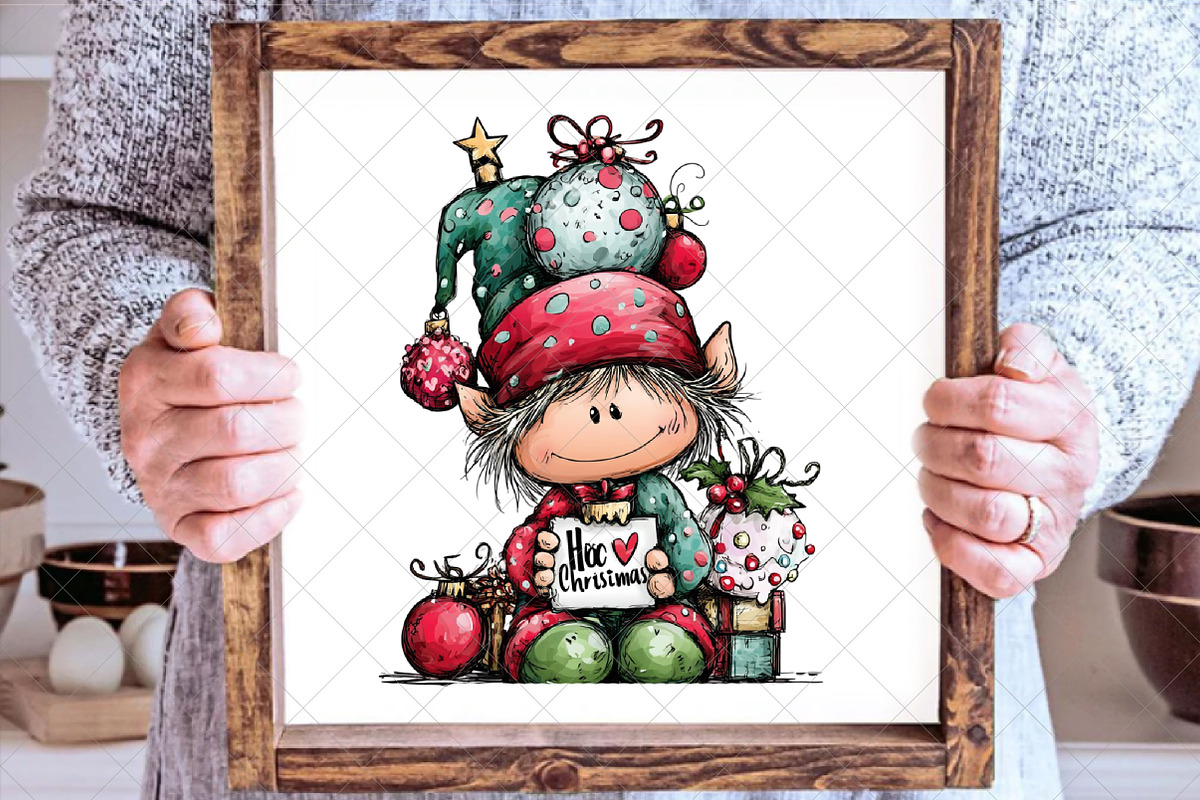Whimsical Christmas Elf Clipart, an Illustration by SinaCreation (Photo 4 of 7)