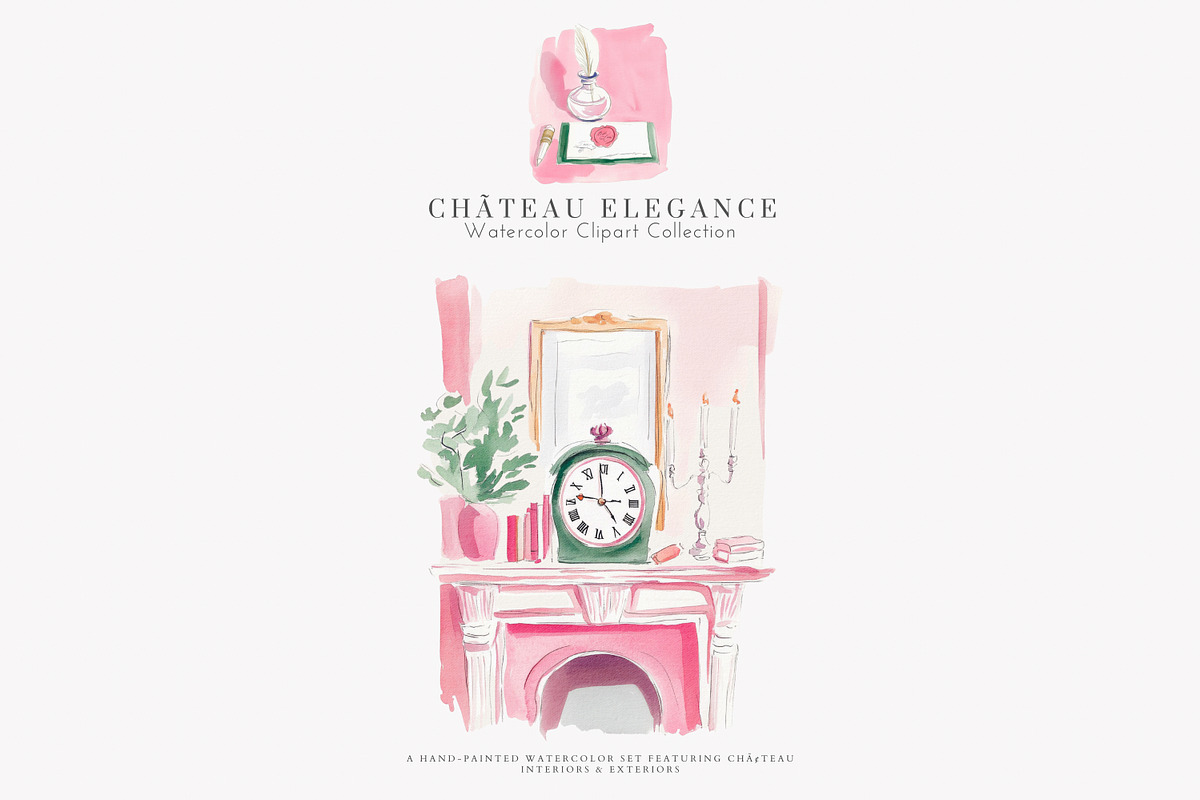 chateau clipart french illustration, a Decorative Illustration by Patishop Art (Photo 4 of 10)