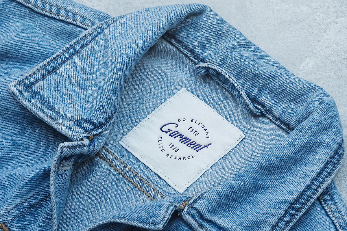 Logo Mockup Label Tag Denim Jacket, a Hoody Mockup by Asylab