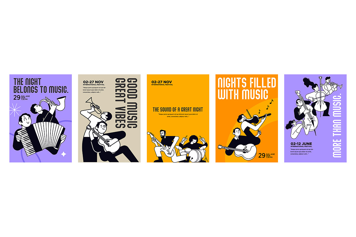 Music poster templates, a Person Illustration by PureSolution (Photo 2 of 6)