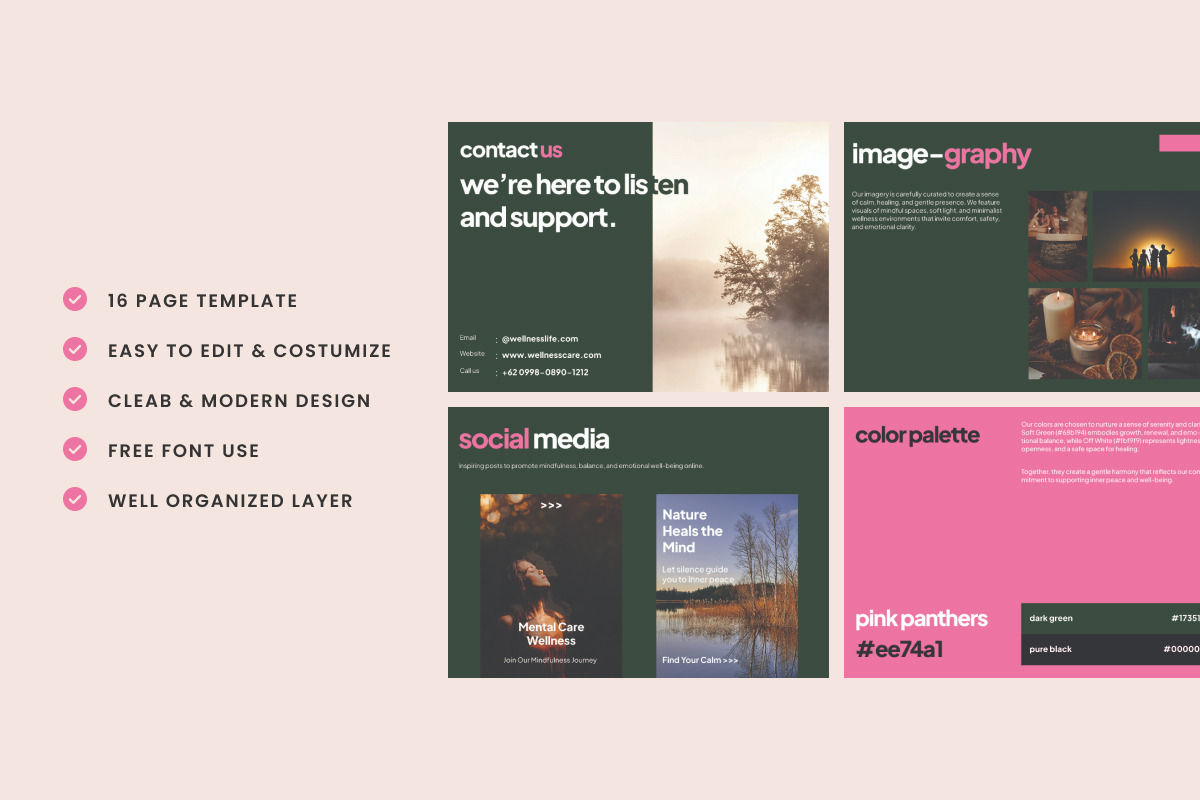 Calm & Modern Mental Health Brand preview 5