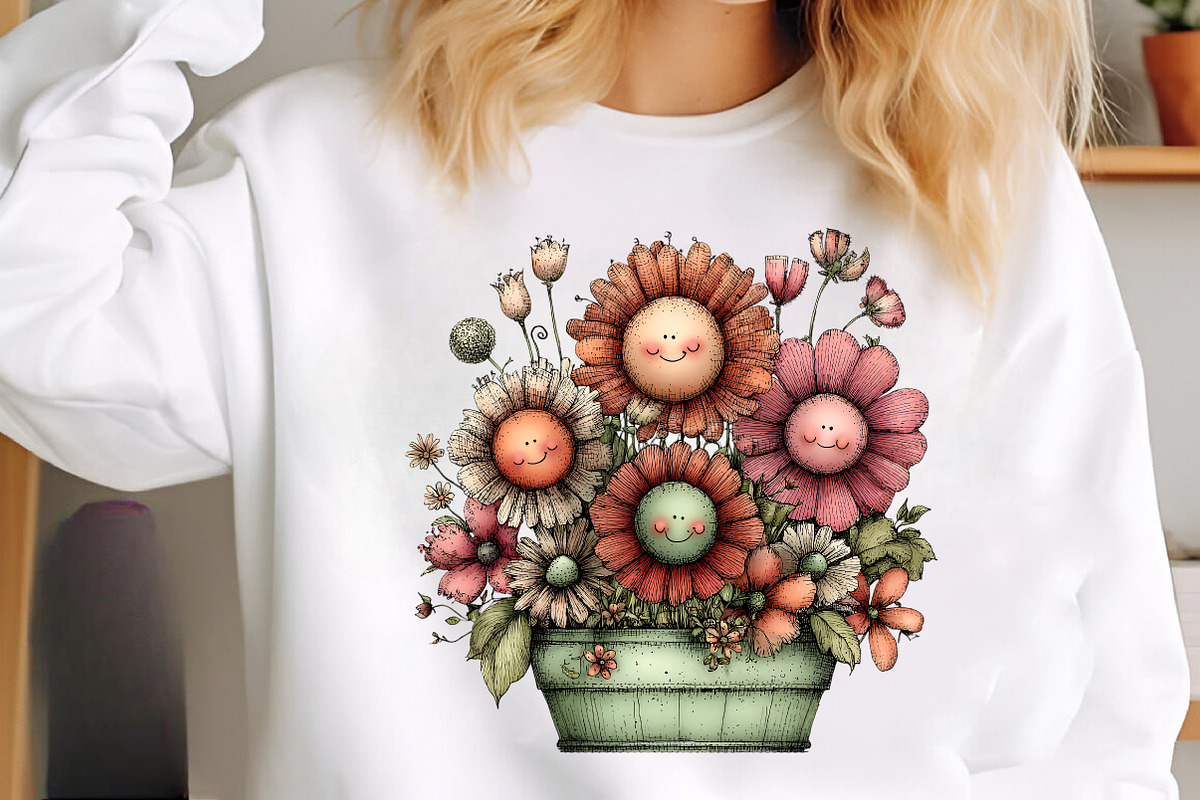 Watercolor spring flower basket PNG, an Illustration by SinaCreation (Photo 7 of 11)