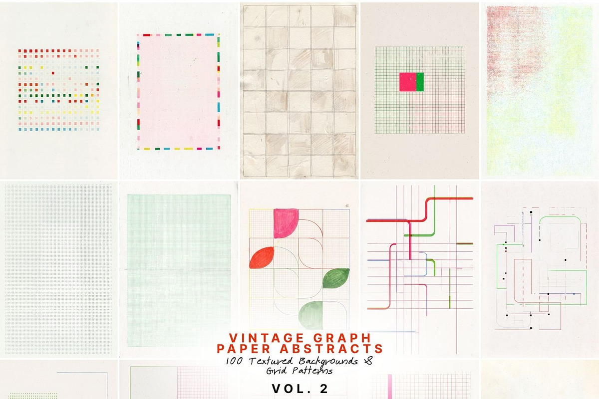 Vintage Graph Paper Abstracts, a Background Graphic by Natali Batu (Photo 5 of 13)