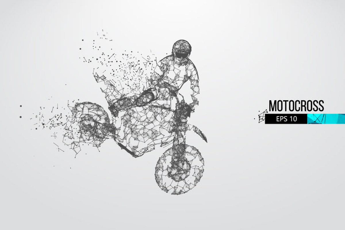 Silhouettes of a motocross rider, a Transportation Illustration by Matrosovv (Photo 4 of 4)