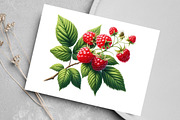 Watercolor Autumn Raspberry Clipart, a Seasonal Illustration by Canvas Craft (Thumbnail 6 of 8)
